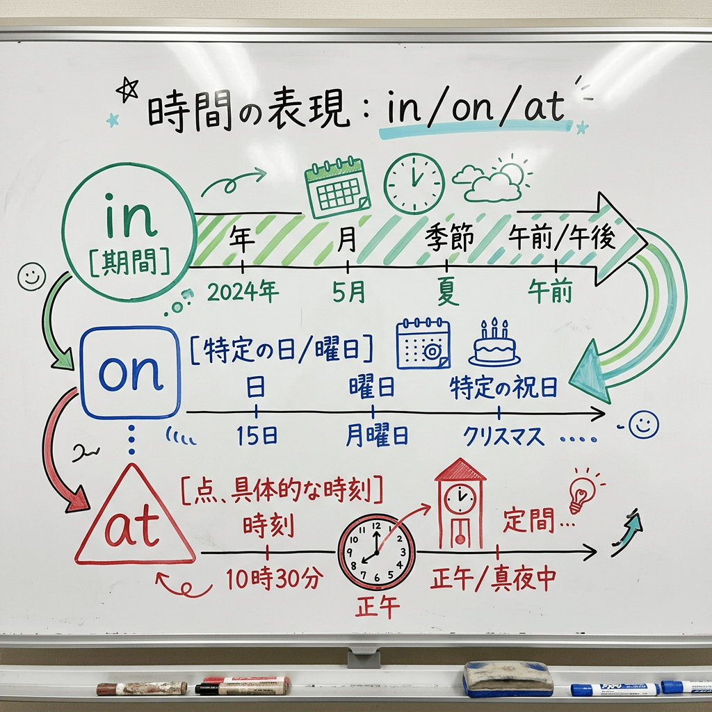 in / on / at の違い（時間）